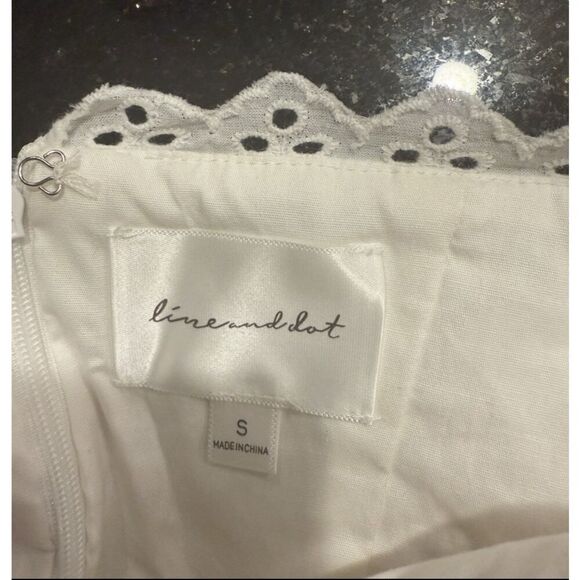 Line & Dot White Halter Midi Dress Smocked Bodice Open Back Size S NWOT - Picture 5 of 5